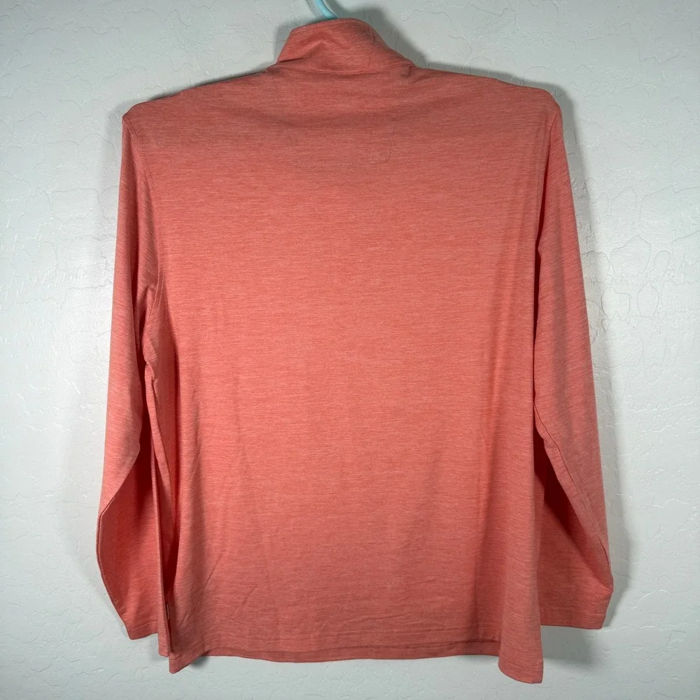 Bugatchi 1/4 Zip Pullover Mens Large Orange Heathered Trim Performance Golf